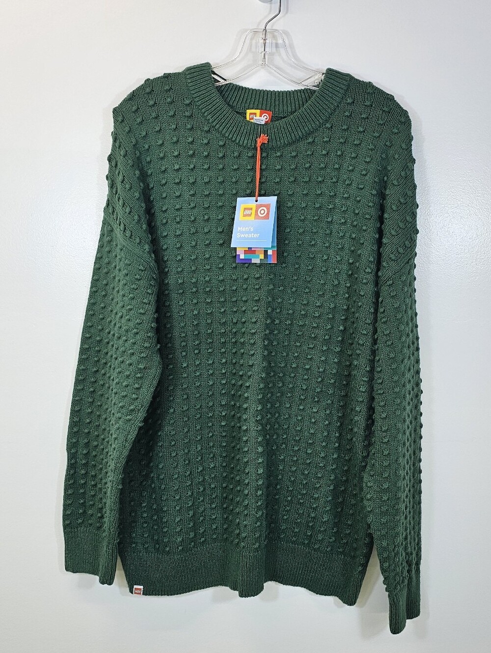 NWT Lego Men's Textured Crewneck Sweater - Dark Green